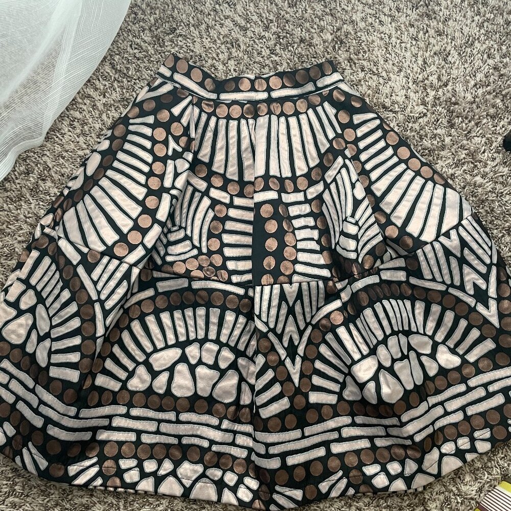 DIXIE Italian Midi A-line Taffeta High Waist Skirt Sz M